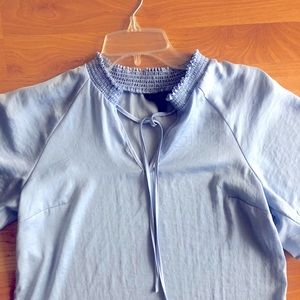 Banana republic light blue tie neck blouse